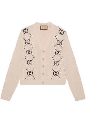 Gucci GG-jacquard cotton cardigan - Neutrals