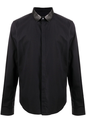 Gucci faux-leather collar shirt - Blue