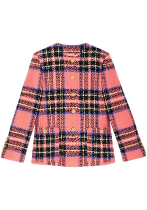 Gucci tartan-check bouclé jacket - Pink
