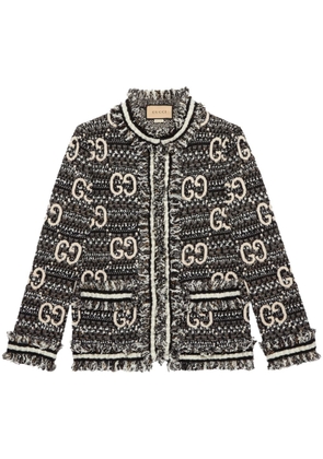 Gucci GG frayed tweed jacket - Black