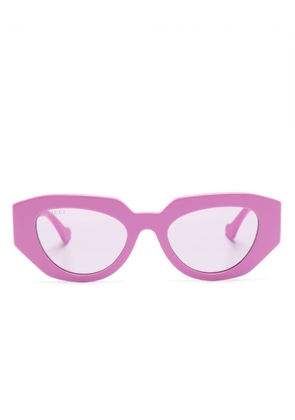 Gucci Eyewear tortoiseshell-effect geometric-frame glasses - Pink