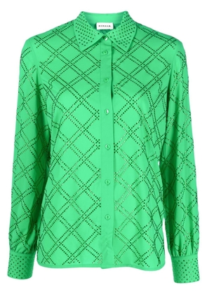 P.A.R.O.S.H. rhinestone-embellished long-sleeved shirt - Green