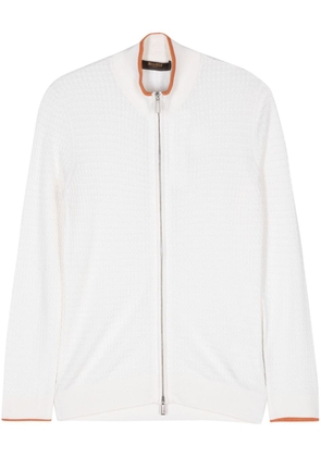 Moorer Orson cable-knit zip-up cardigan - White