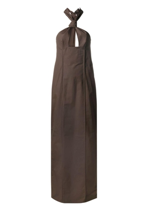 Sinead O'Dwyer halterneck cotton maxi dress - Brown