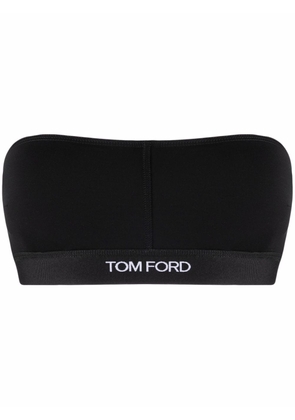 TOM FORD logo embroidered bandeau bra - Black