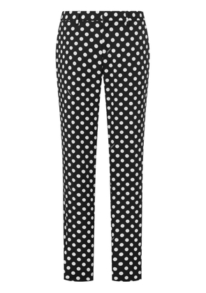 Moschino polka dot-print straight-leg trousers - Black