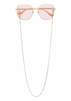 Gucci Eyewear tinted oversize-frame sunglasses - Gold