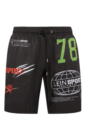 Plein Sport logo-print swim shorts - Black