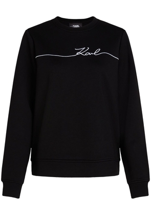 Karl Lagerfeld Signature embroidered sweatshirt - Black