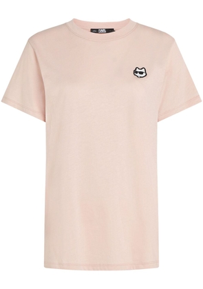 Karl Lagerfeld Ikonik logo-appliqué T-shirt - Pink