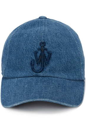 JW Anderson Anchor-logo denim baseball cap - Blue