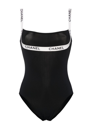 CHANEL Pre-Owned 1990-2000s logo-trim swimsuit - Black