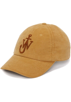 JW Anderson Anchor-logo corduroy baseball cap - Yellow