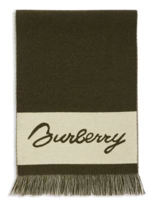 Burberry EKD logo wool scarf - Green