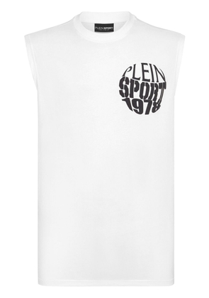 Plein Sport logo-print crew-neck tank top - White