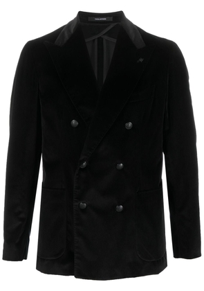 Tagliatore double-breasted velvet blazer - Black