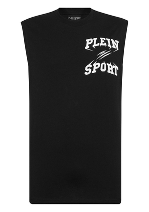 Plein Sport logo-print crew-neck tank top - Black