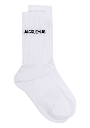 Jacquemus logo-jacquard ribbed socks - White