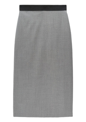 MSGM logo-embroidered maxi skirt - Grey