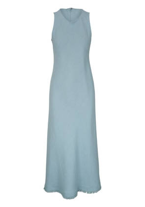 Antonelli sleeveless frayed midi dress - Blue