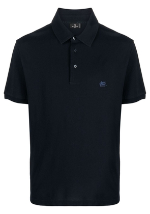 ETRO logo-embroidered cotton polo shirt - Blue