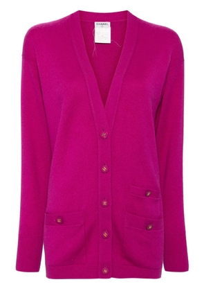 CHANEL Pre-Owned 1995 V-neck cashmere cardigan - Purple