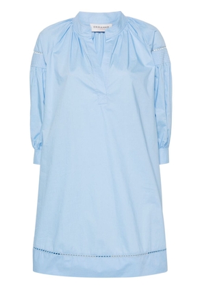 ERMANNO FIRENZE split-neck cotton minidress - Blue