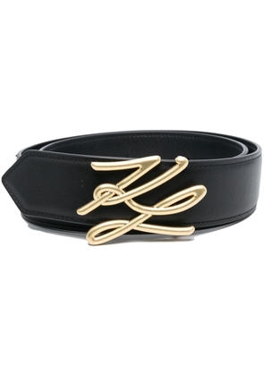 Karl Lagerfeld K/Autograph medium leather belt - Black