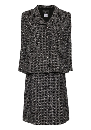 CHANEL Pre-Owned 1997 tweed skirt suit - BLACK, WHITE