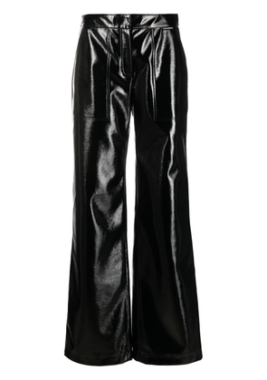 Karl Lagerfeld high-waist faux-leather trousers - Black