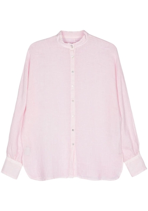 120% Lino slub-texture linen shirt - Pink
