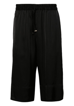 Fiorucci elasticated-waistband satin shorts - Black