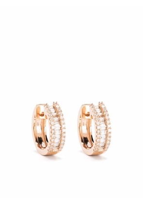 Djula 18kt rose gold diamond huggie hoop earrings - Pink