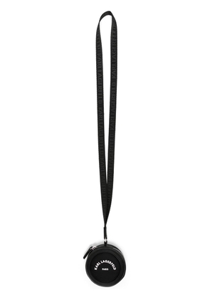 Karl Lagerfeld logo-print round coin purse - Black