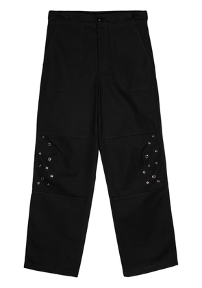 Namacheko eyelet detailing wide-legged trousers - Black