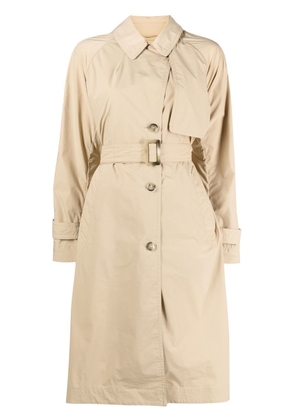 Woolrich logo-patch belted trench coat - Neutrals