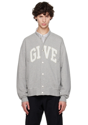 Givenchy Gray Appliqué Bomber Jacket
