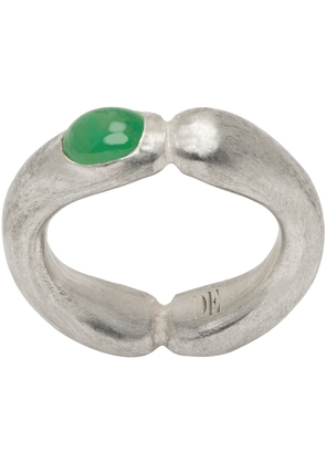 Dunton Ellerkamp Silver Two Halves Emerald Ring