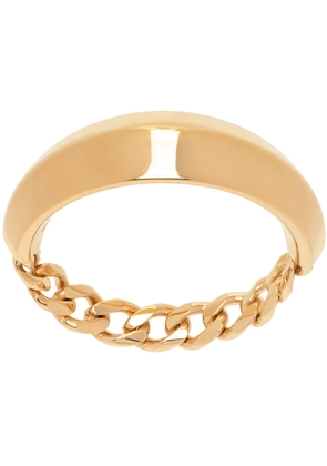 Bottega Veneta Gold Detail Chain Ring