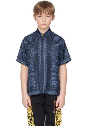 Versace Kids Blue Barocco Shirt