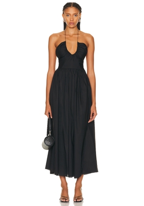 Matteau Drawcord Halter Sun Dress in Black - Black. Size 5 (also in ).