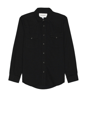 FRAME Western Denim Shirt in Black - Black. Size S (also in ).