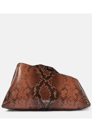 The Attico 8.30PM Small snake-print leather clutch