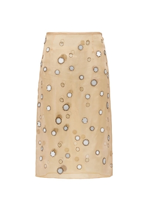Prada Silk Embellished Mini Skirt