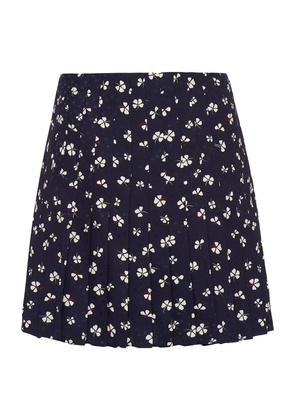 Prada Silk Clover Pleated Mini Skirt