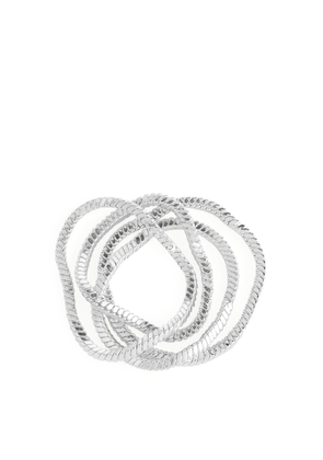 Silver-Plated Chain Ring Set of 4 - Silver