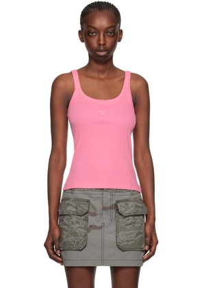 Marine Serre Pink Embroidered Tank Top
