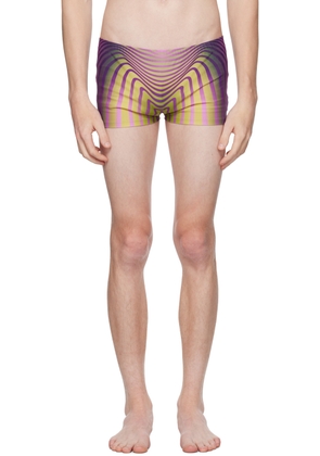 Jean Paul Gaultier Green & Purple 'The Body Morphing' Swim Shorts