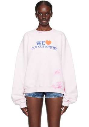 Alexander Wang Pink 'We Love Our Customers' Sweatshirt