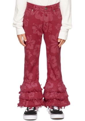 ERL Kids Pink Hibiscus Jeans